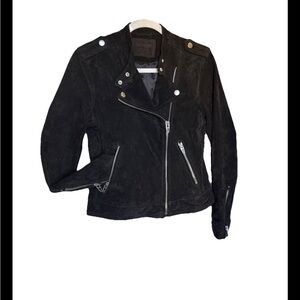 BLANK NYC Women's Dark Chocolate Brown Suede Biker Jacket